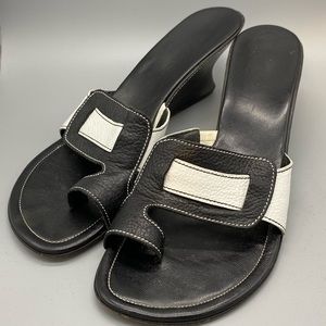 Cole Haan Black White Slide Wedges 11N